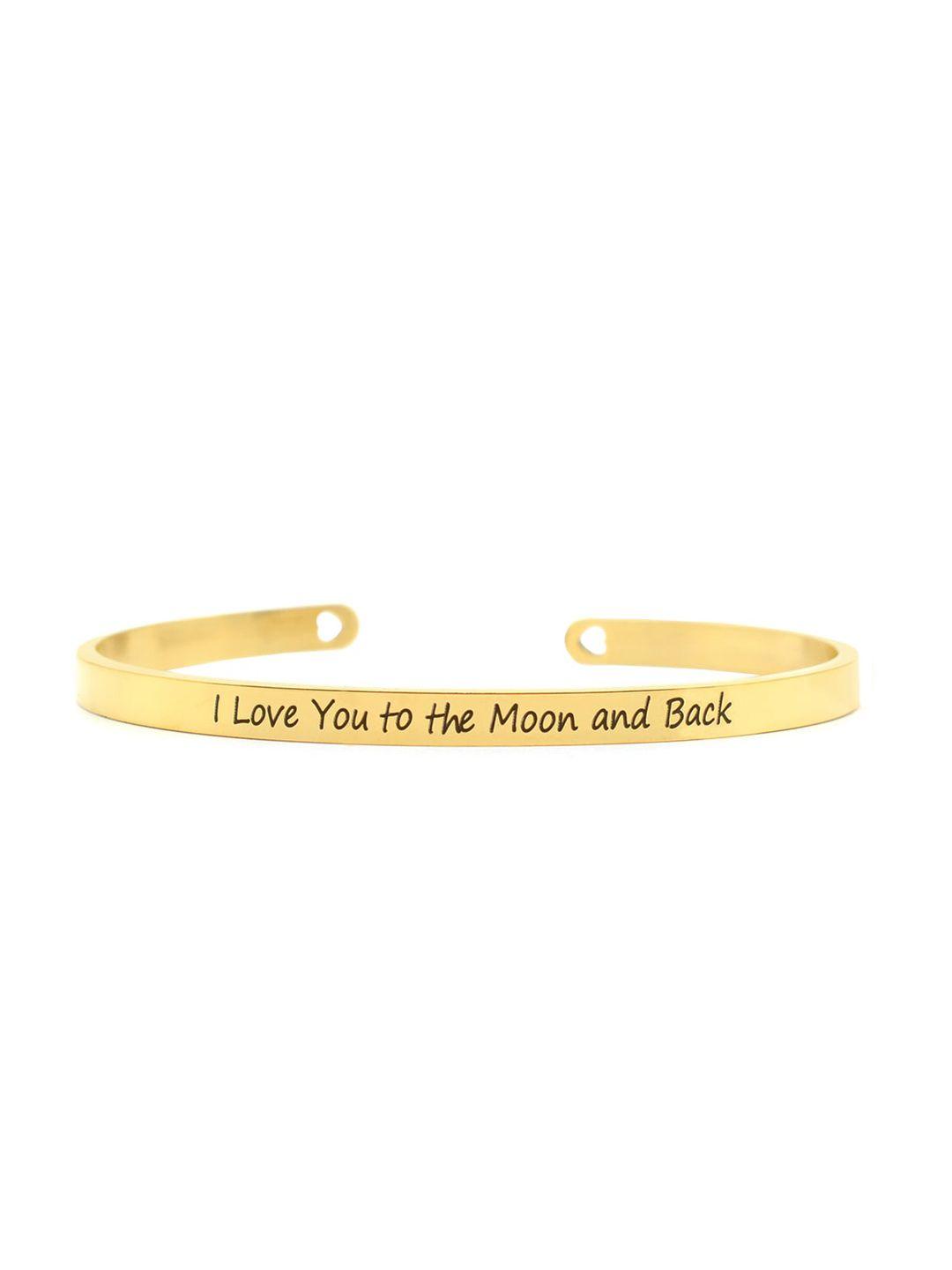 joker & witch gold-plated i love you to the moon and back cuff bracelet