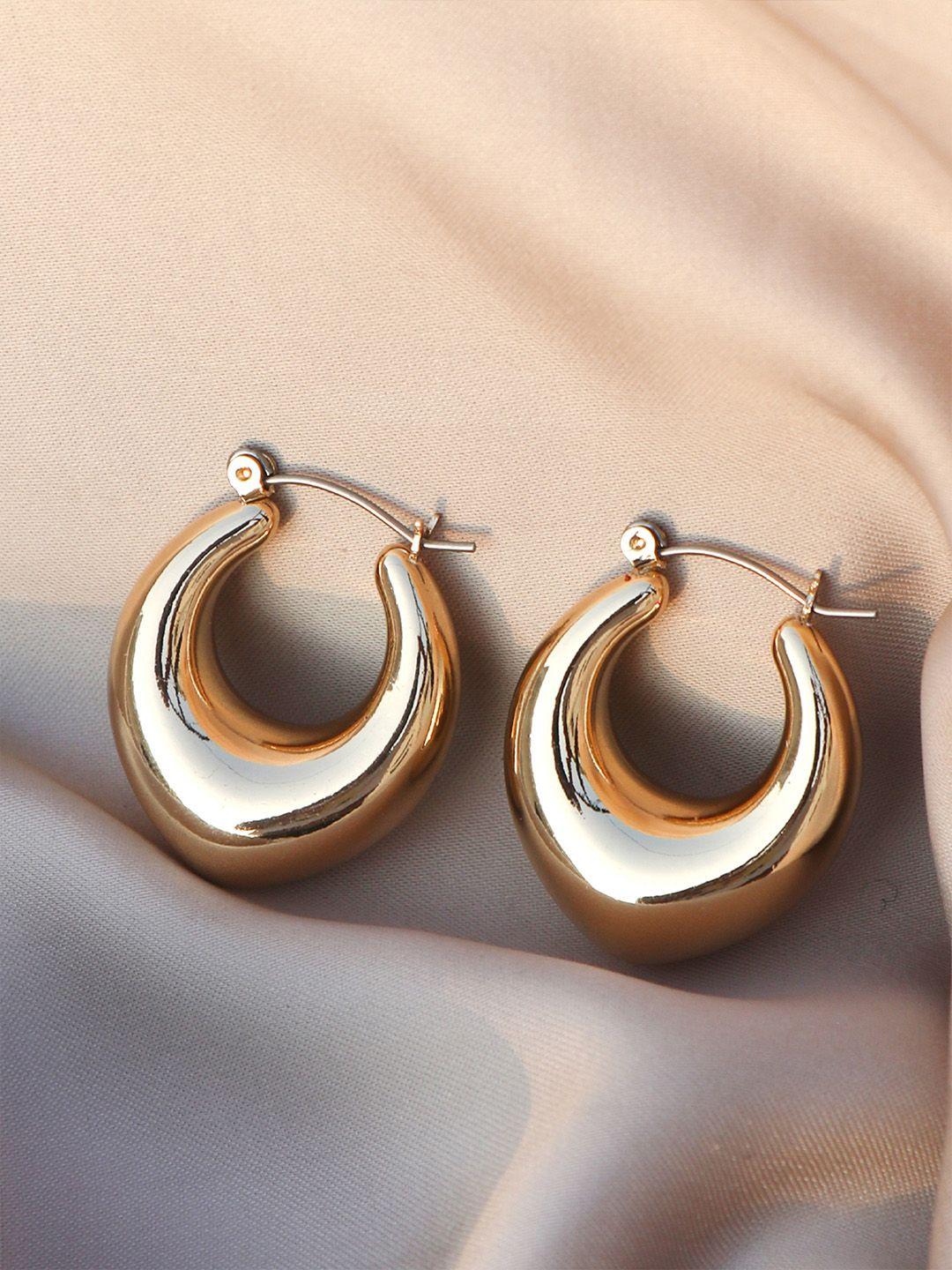 joker & witch gold-toned contemporary hoop earrings