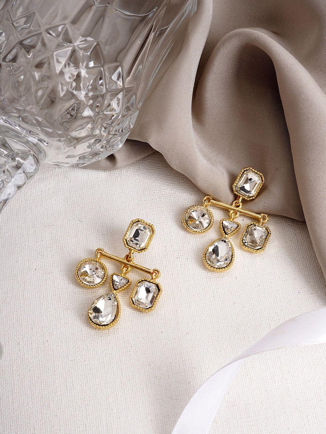 joker & witch gold-toned contemporary studs earrings