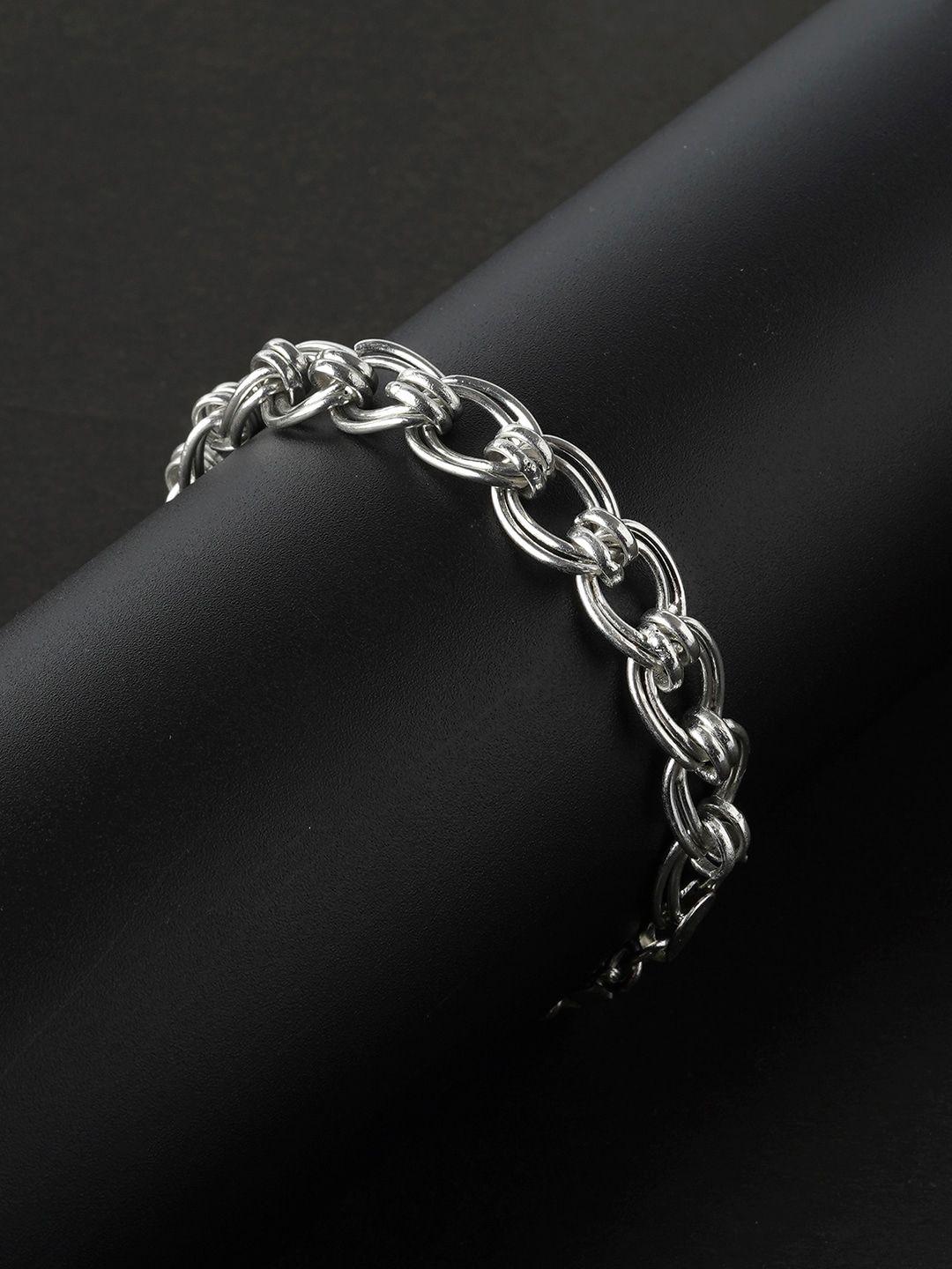 joker & witch men silver-plated link bracelet