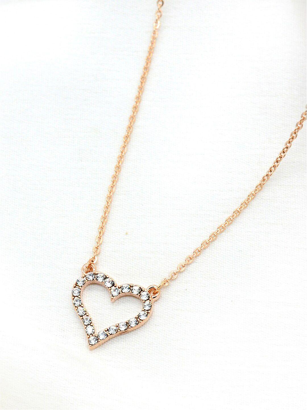 joker & witch rose gold & silver-toned elegant heart charm chain