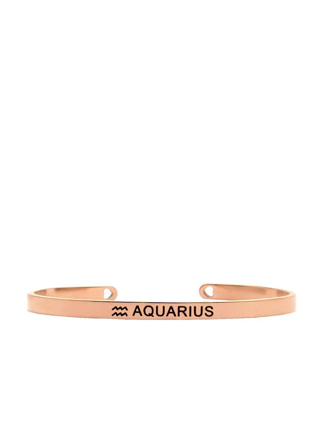 joker & witch rose gold-plated aquarius zodiac cuff bracelet