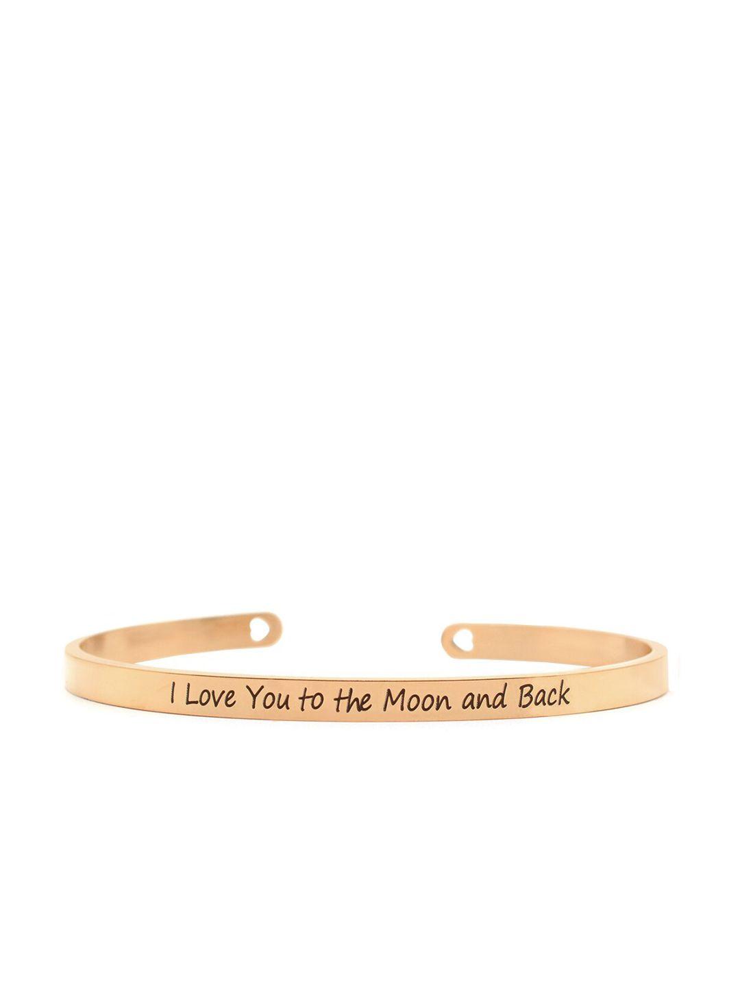 joker & witch rose gold-plated i love you to the moon and back cuff bracelet