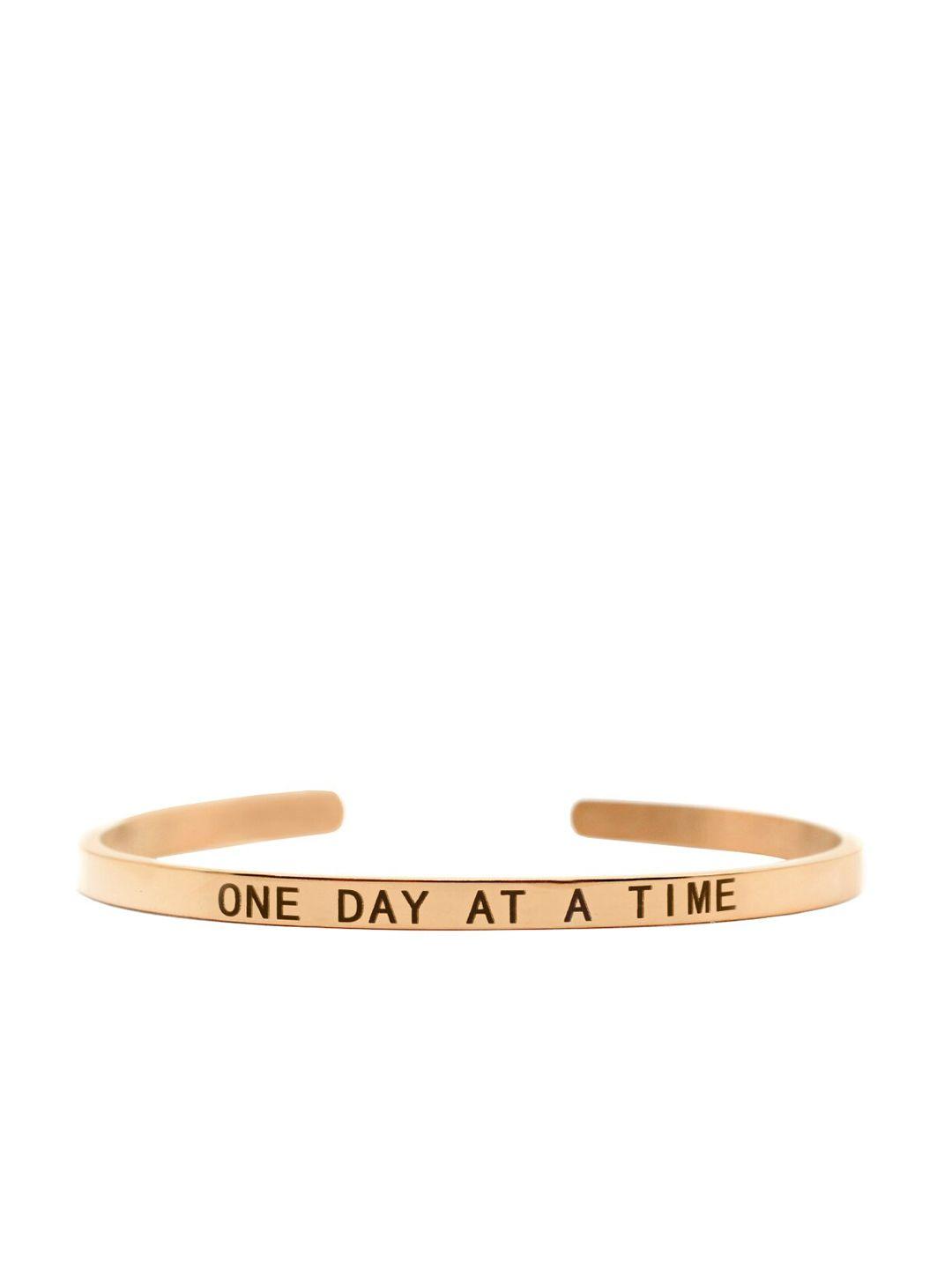 joker & witch rose gold-plated one day at a time cuff bracelet