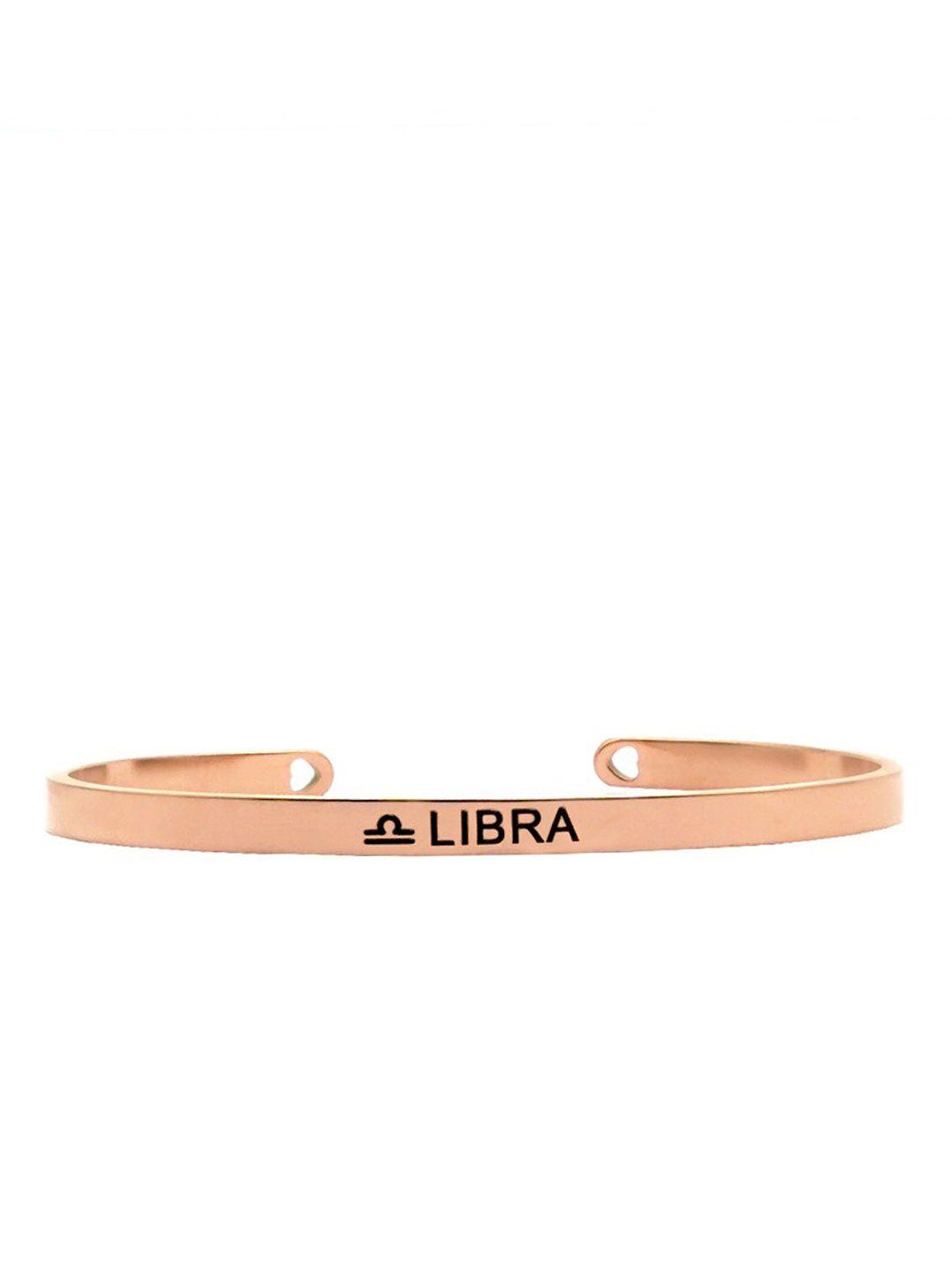 joker & witch rose gold-plated stainless steel libra zodiac cuff bracelet