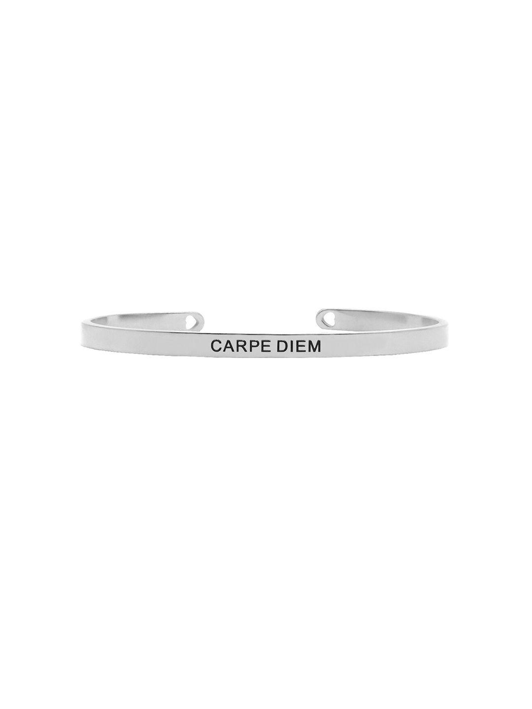 joker & witch silver-plated stainless steel carpe diem mantra band