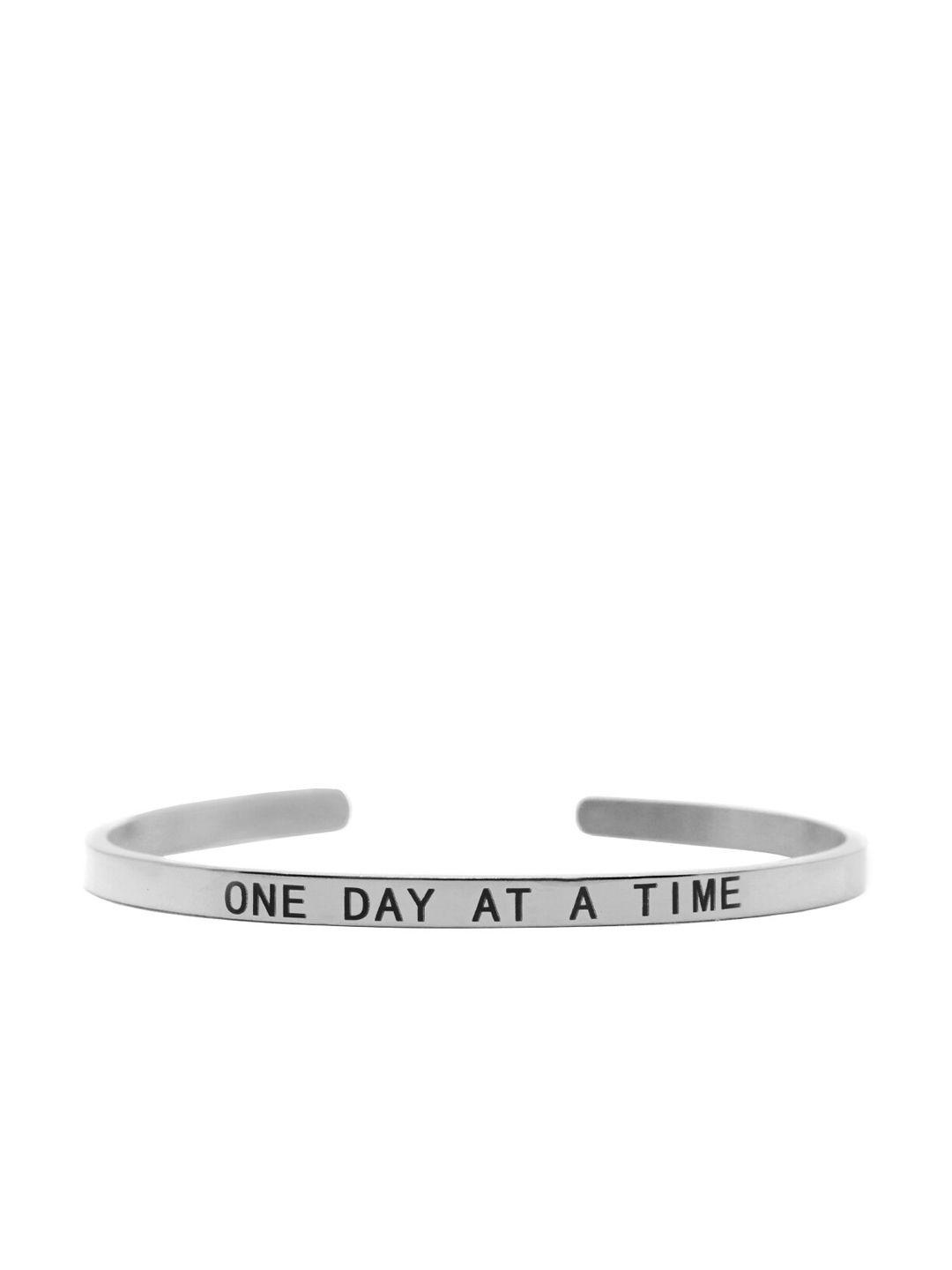 joker & witch silver-toned one day at a time cuff bracelet