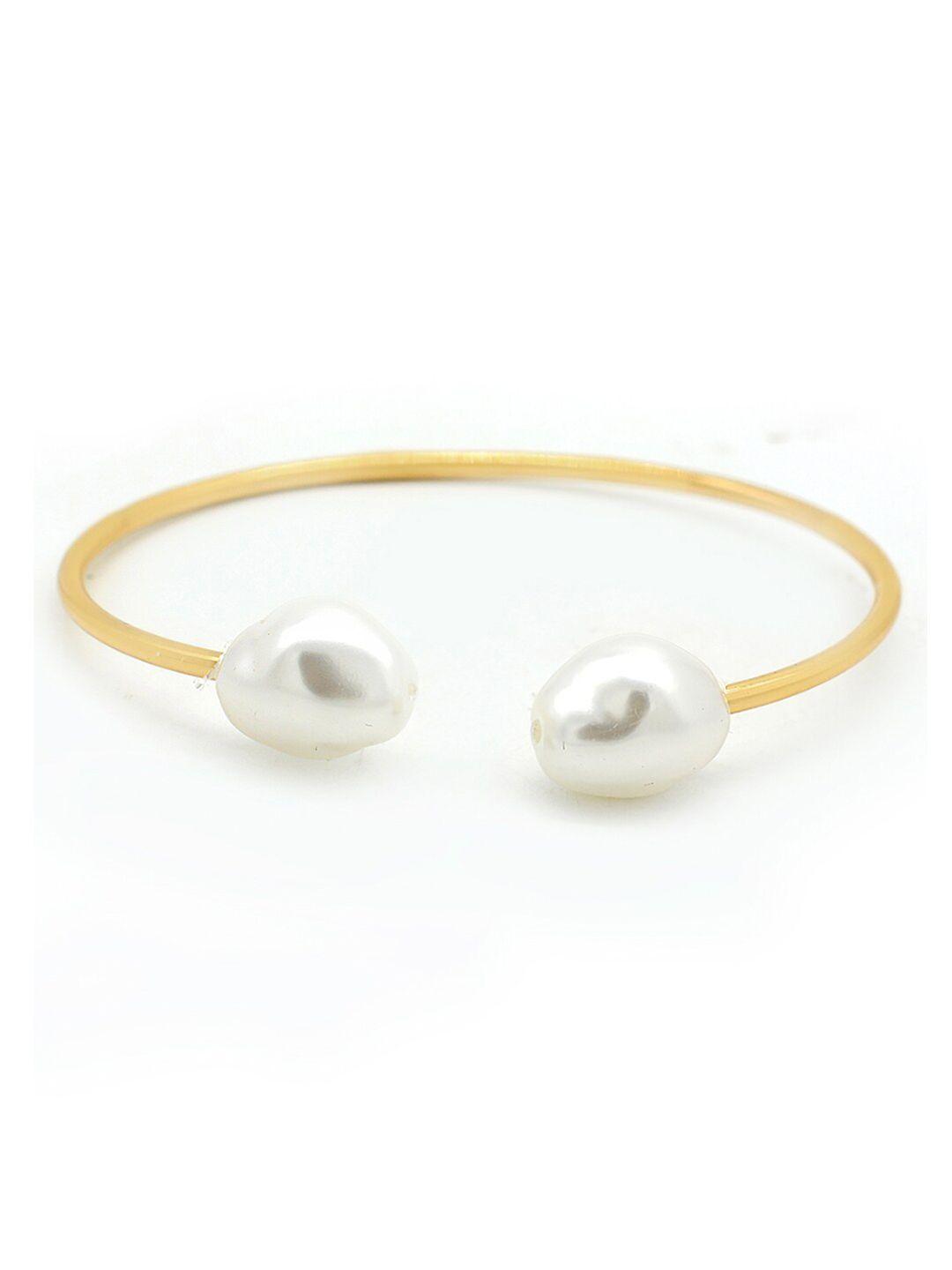 joker & witch women pearls gold-plated cuff bracelet