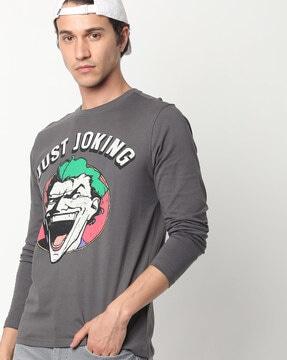 joker print crew-neck t-shirt