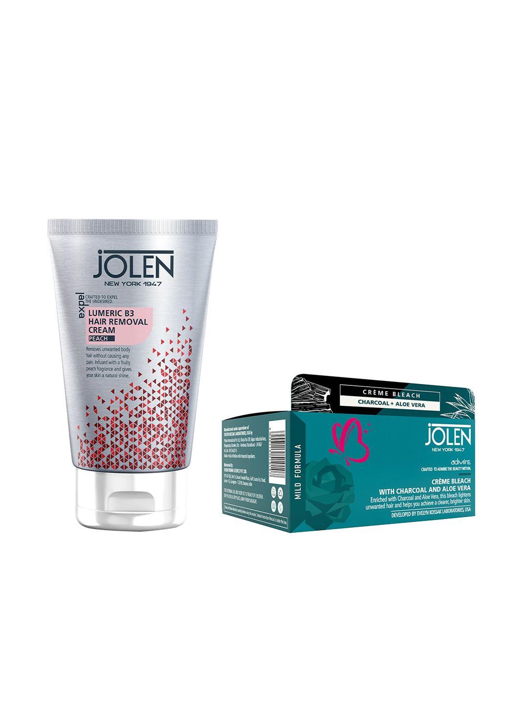 jolen new york lumeric b3 hair removal cream & crme bleach with charcoal 90g