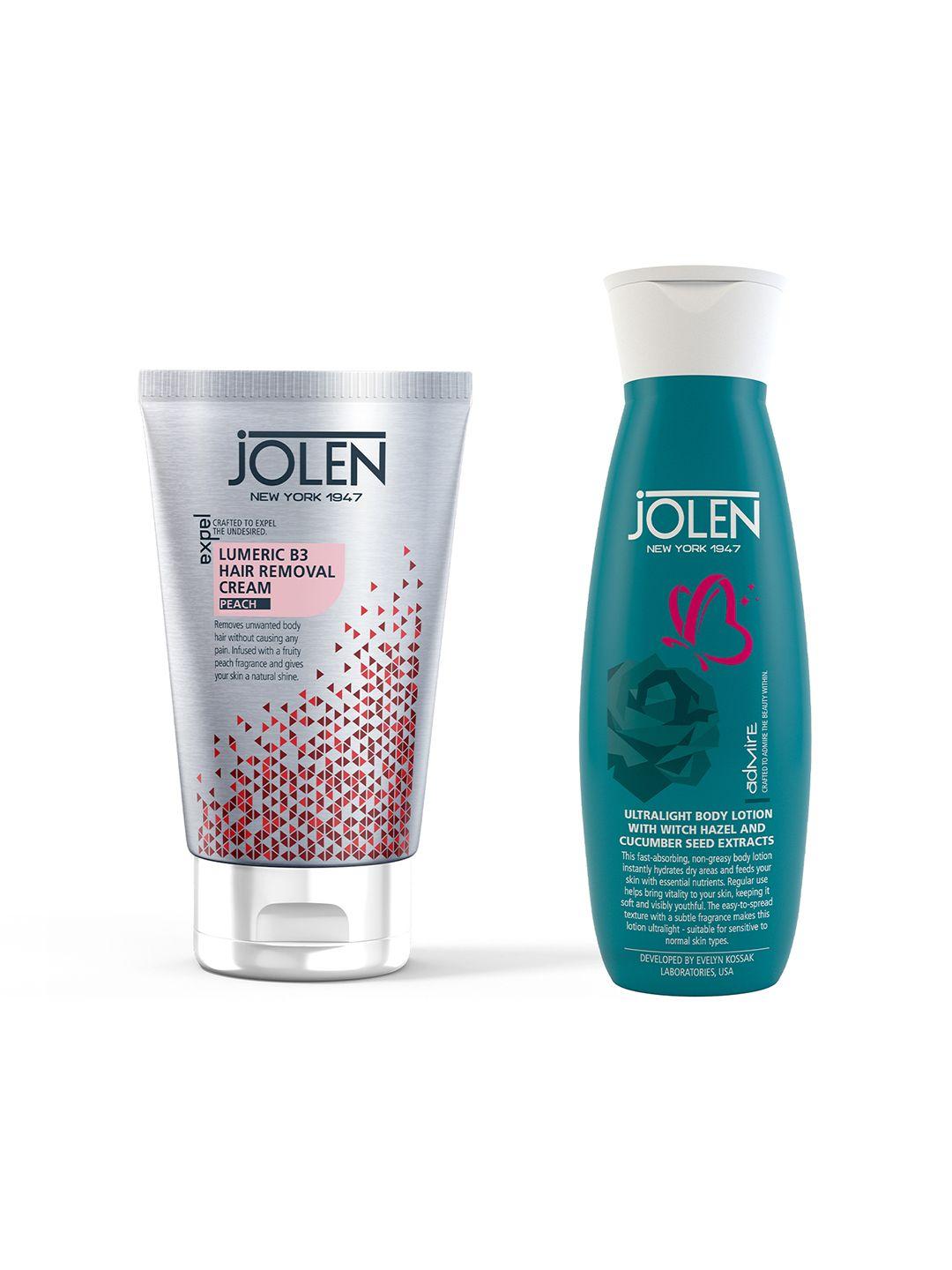 jolen new york lumeric b3 hair removal cream & ultra light body lotion 250ml