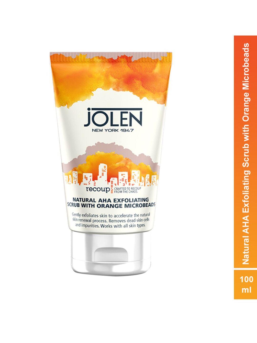 jolen new york natural aha with orange micro beads exfoliating scrub -100ml