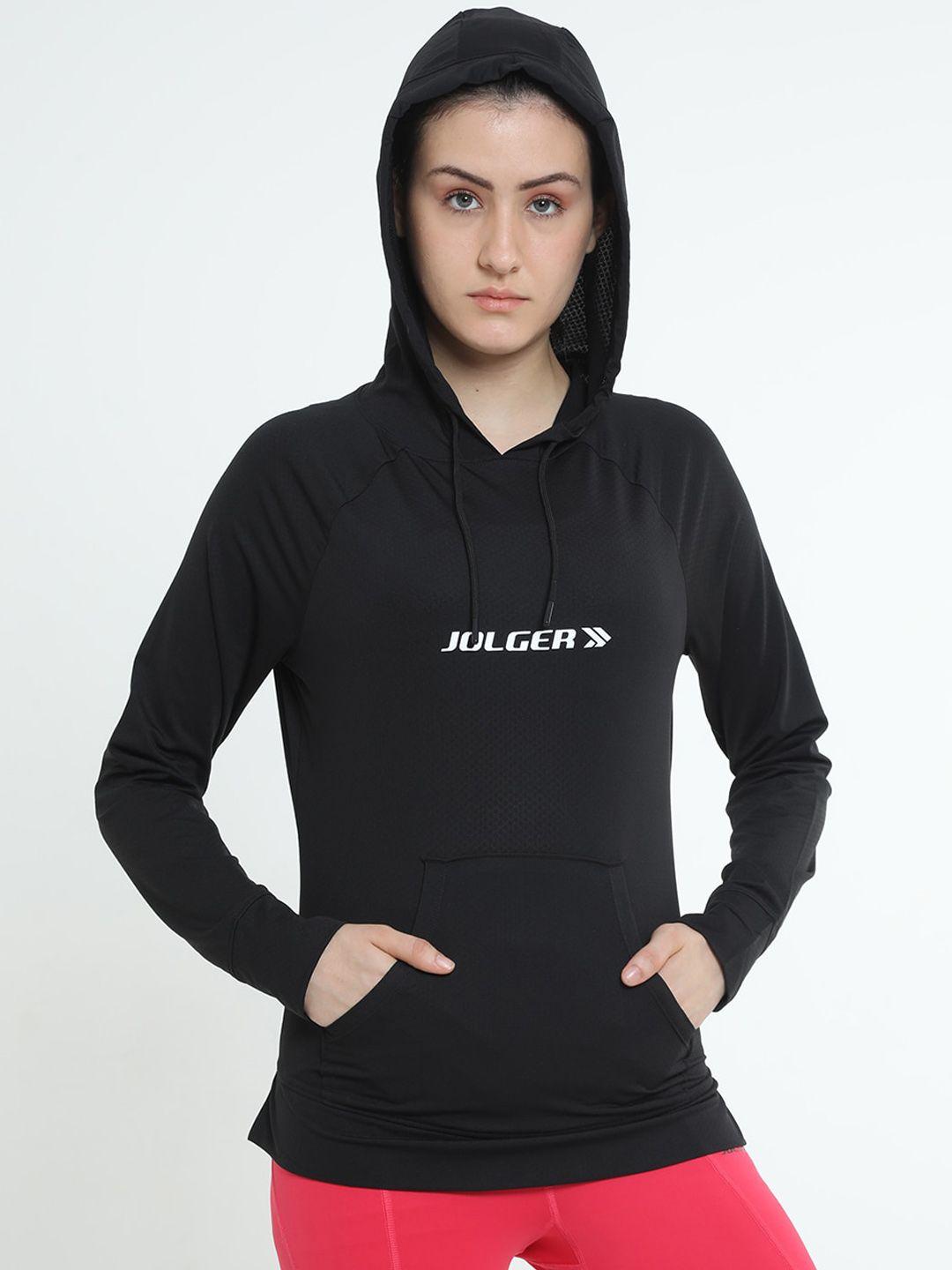 jolger typography printed hooded lightweight sporty jacket