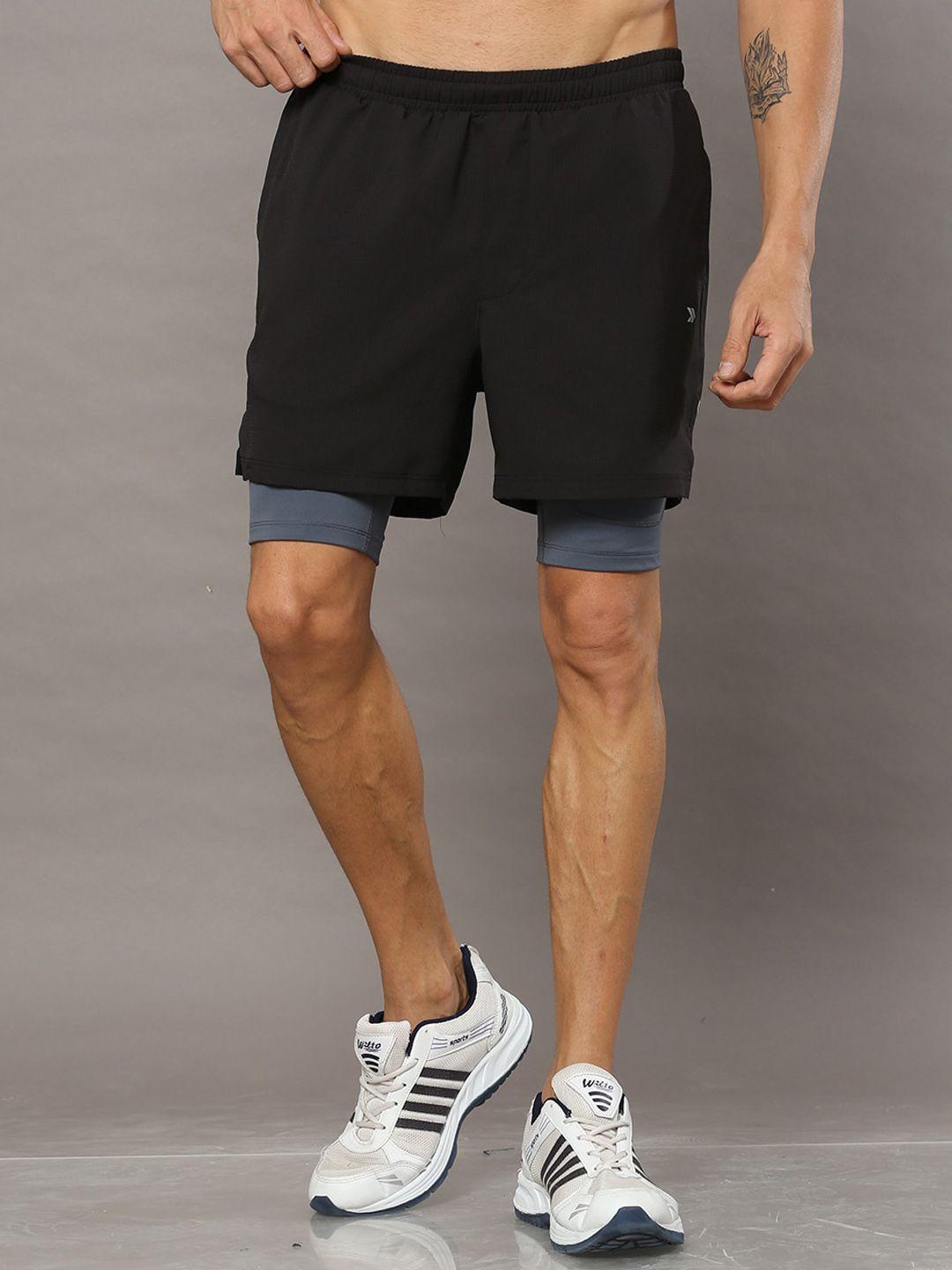 jolger men skinny fit mid rise sports shorts