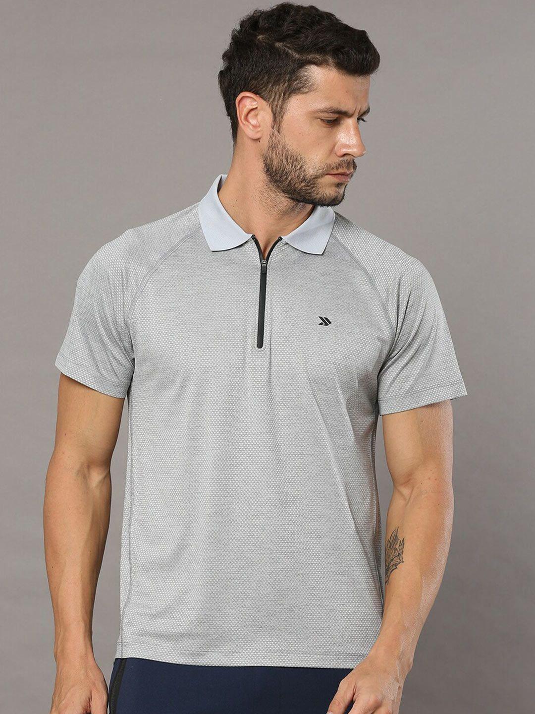 jolger micro ditsy printed polo collar raglan sleeves slim fit t-shirt