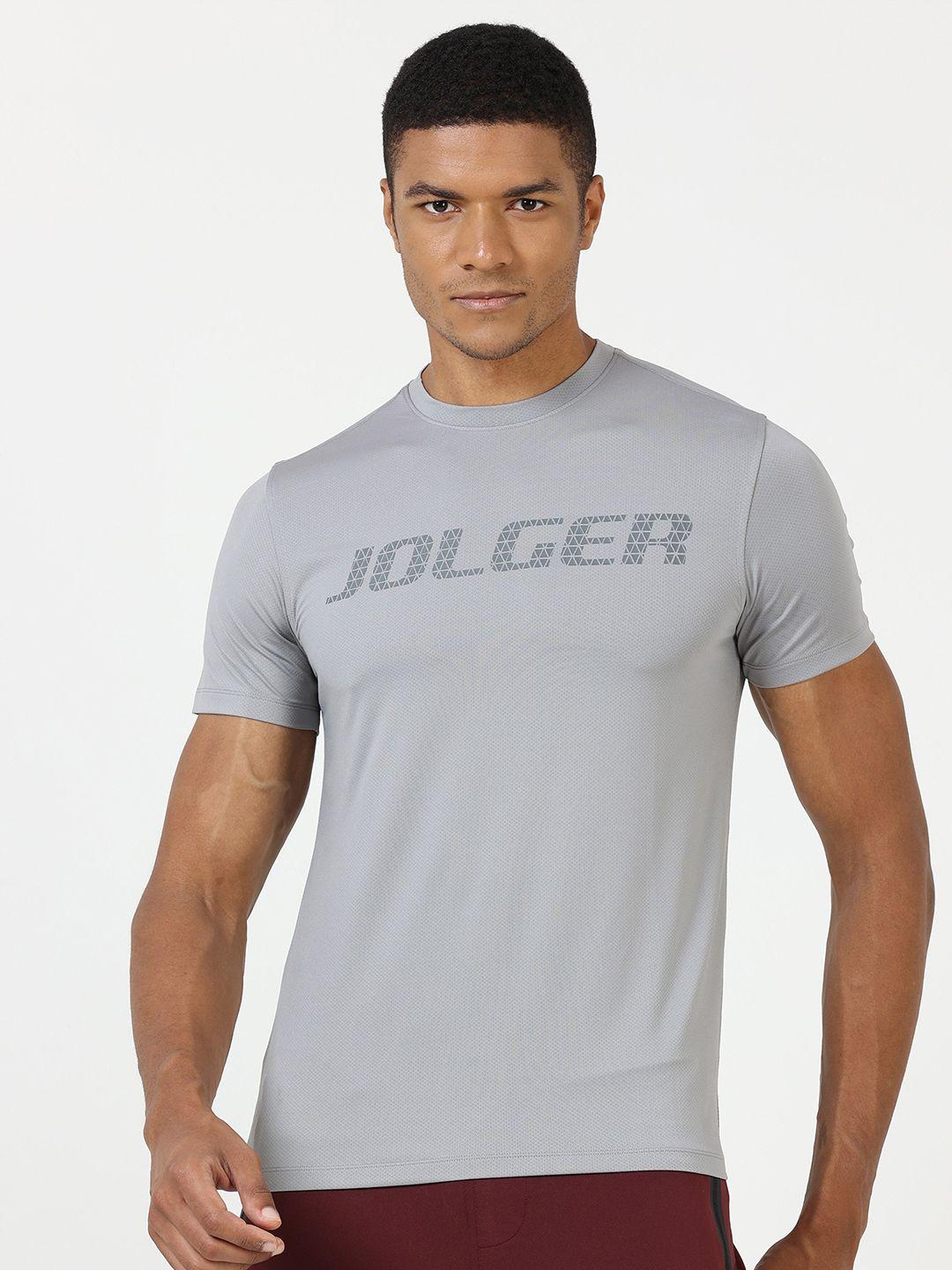 jolger typography printed rapid dry slim fit sports t-shirt