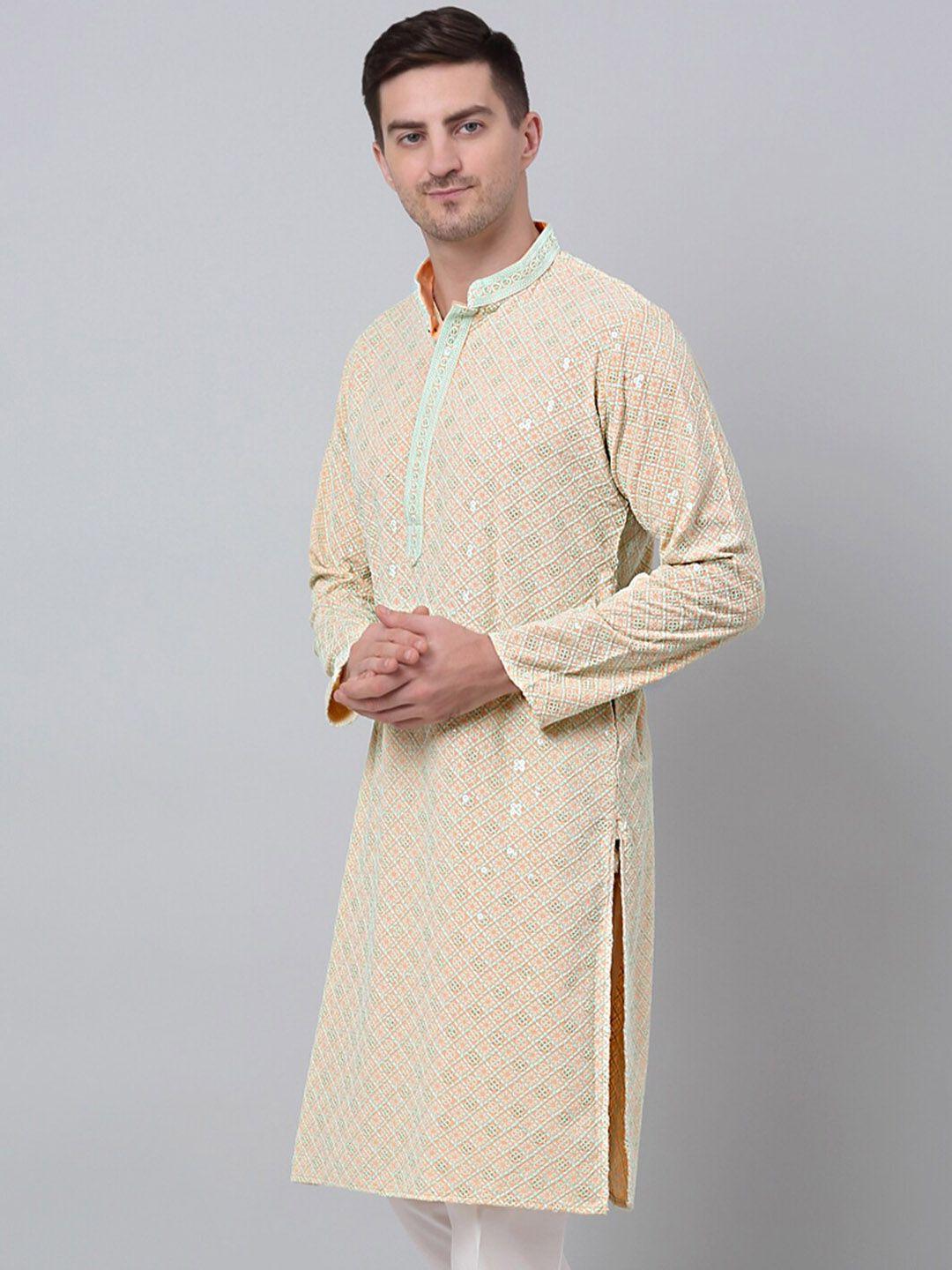 jompers ethnic motifs embroidered sequin embellished pure cotton kurta