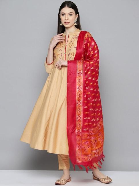 jompers gold embroidered kurta with pant & dupatta