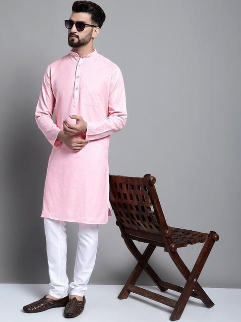 jompers pink cotton regular fit kurta bottom set