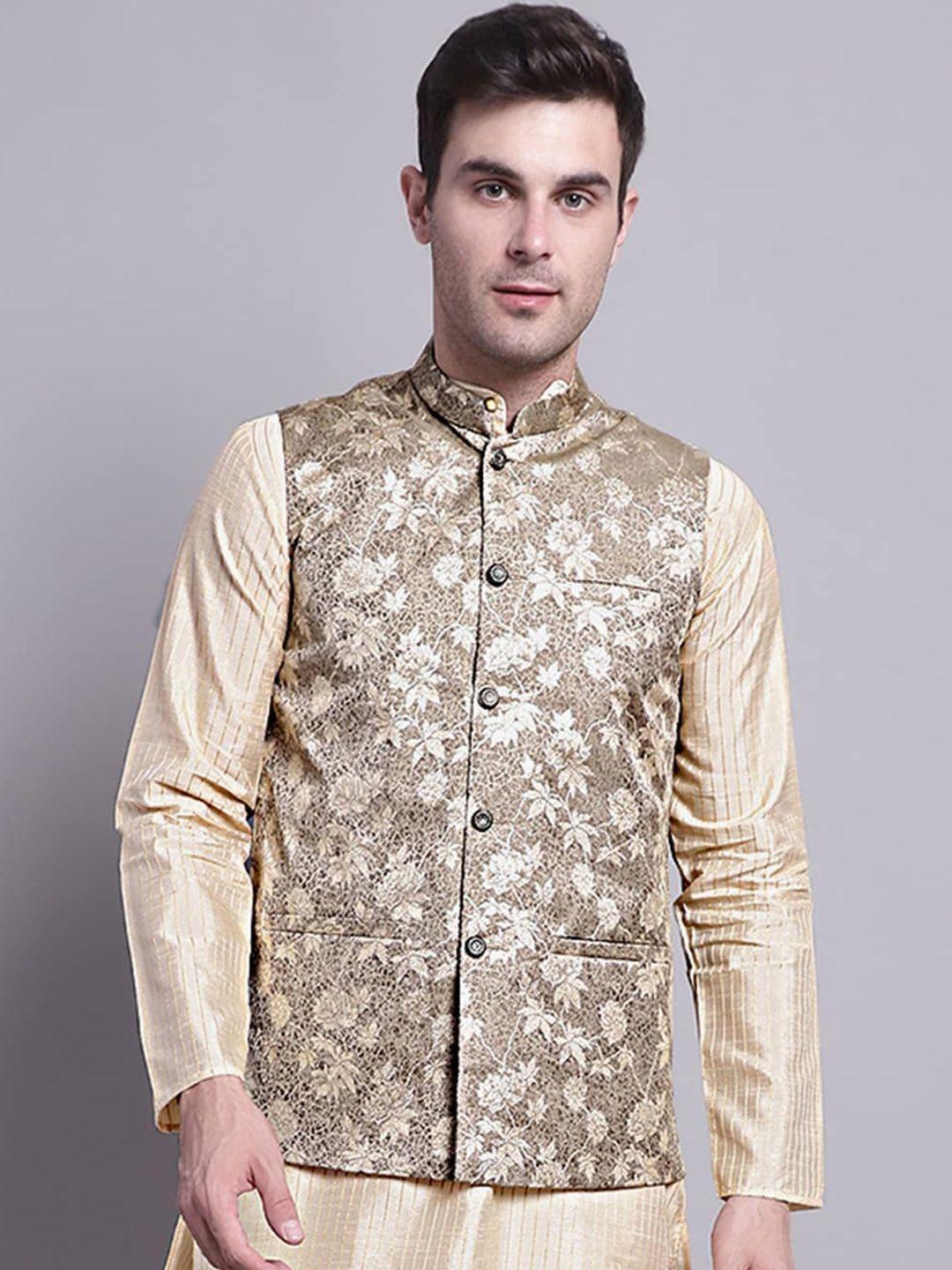 jompers woven-design nehru jackets