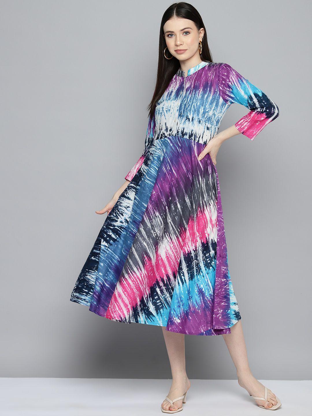 jompers abstract printed fit & flare midi dress