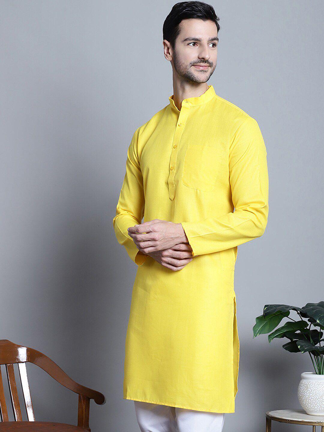 jompers band collar long sleeves pure cotton straight kurta