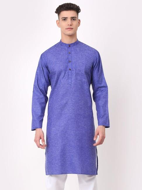 jompers blue cotton regular fit kurta