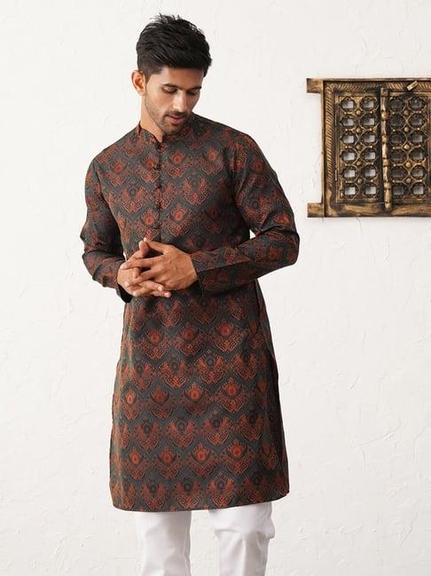 jompers bronze regular fit embroidered kurta