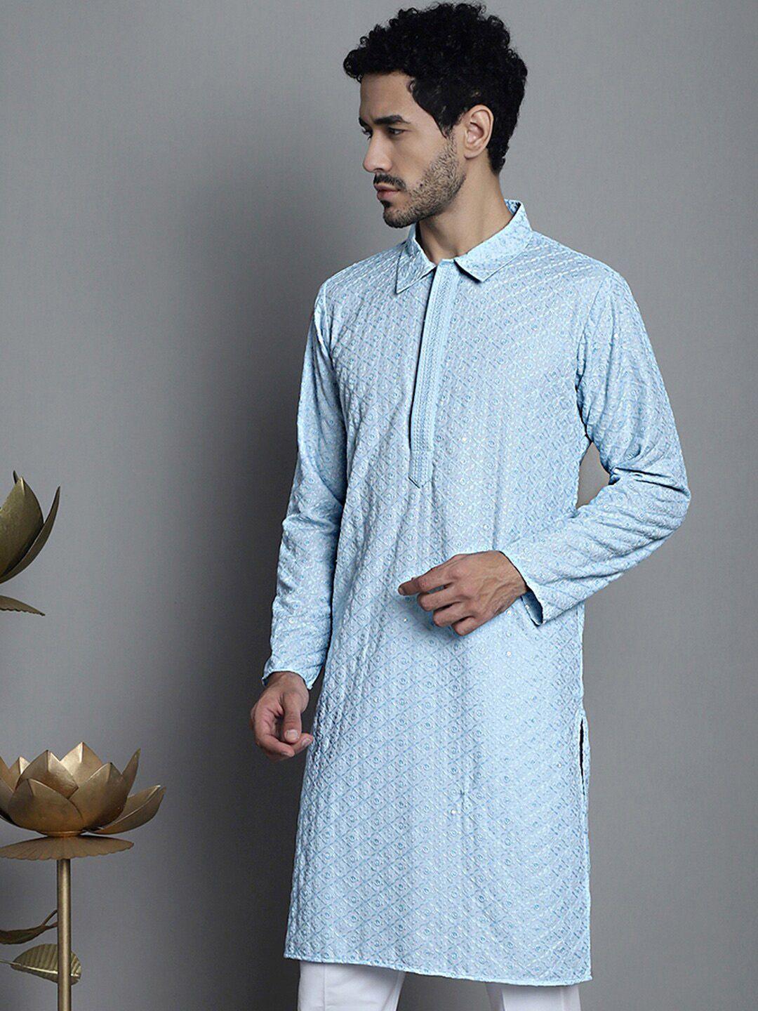 jompers embroidered chikankari straight kurta