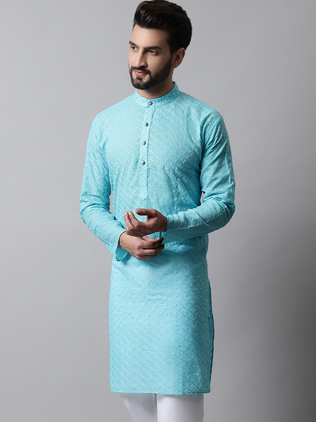 jompers embroidered mandarin collar cotton kurta