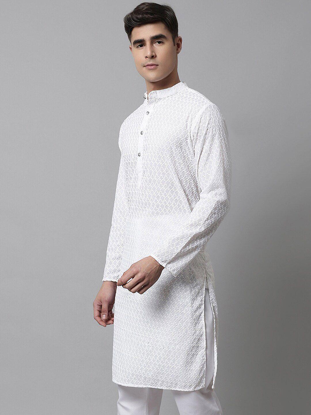 jompers embroidered mandarin collar cotton kurta