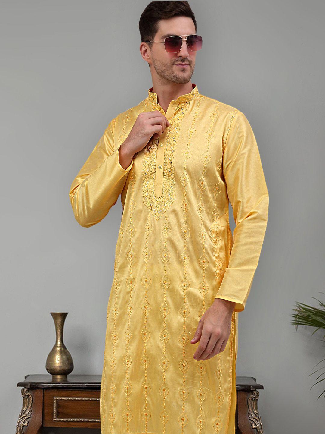 jompers embroidered mandarin collar kurta