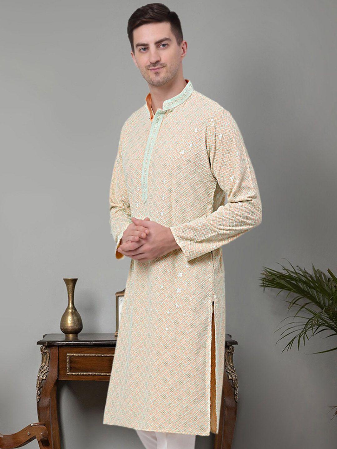 jompers embroidered mandarin collar kurta