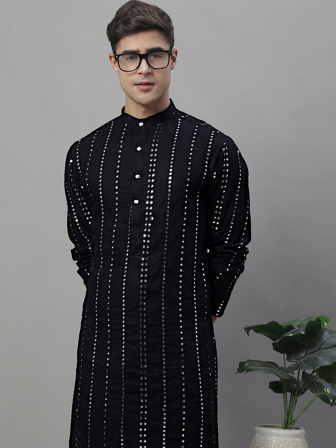 jompers embroidered regular mirror work kurta with pyjamas