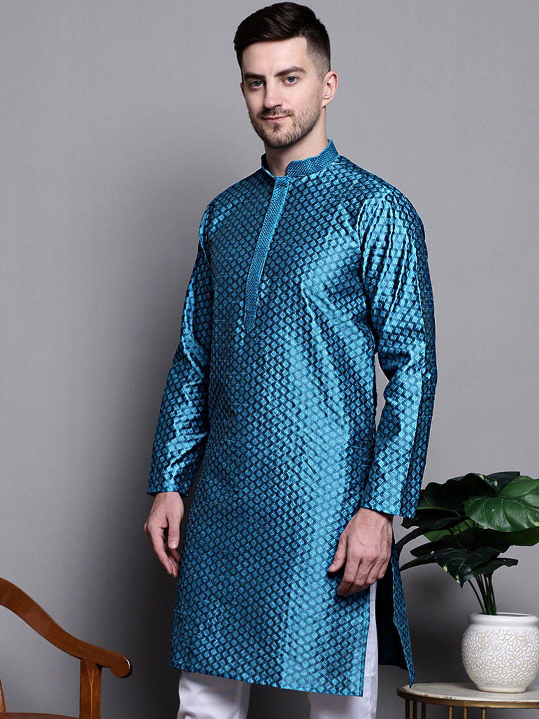 jompers ethnic motifs woven design jacquard straight kurta