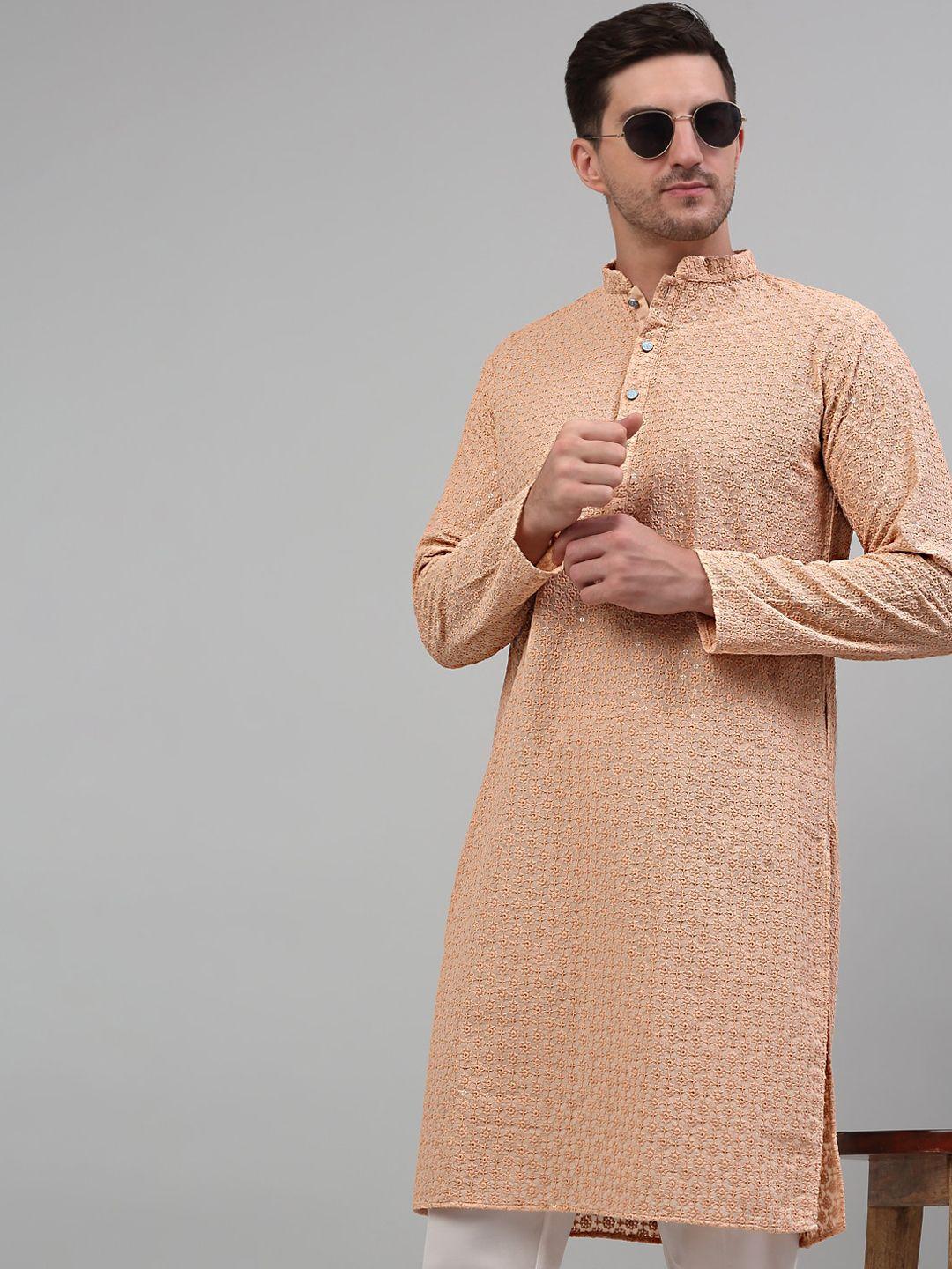 jompers floral embroidered sequined pure cotton kurta