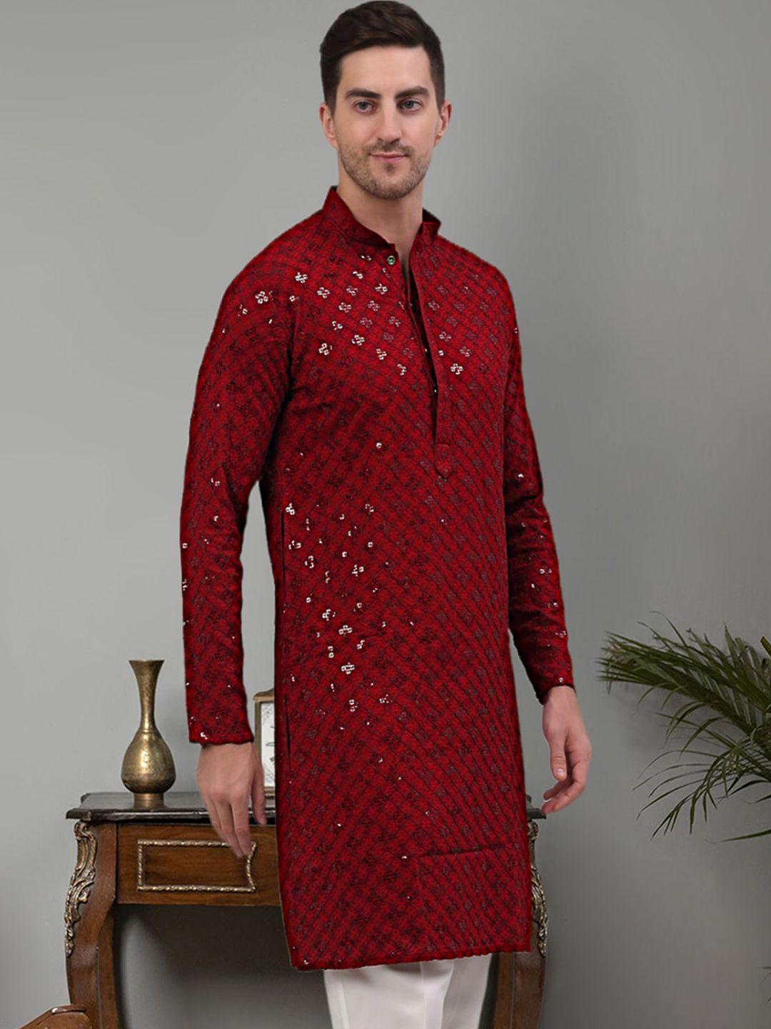 jompers geometric embroidered sequinned kurta