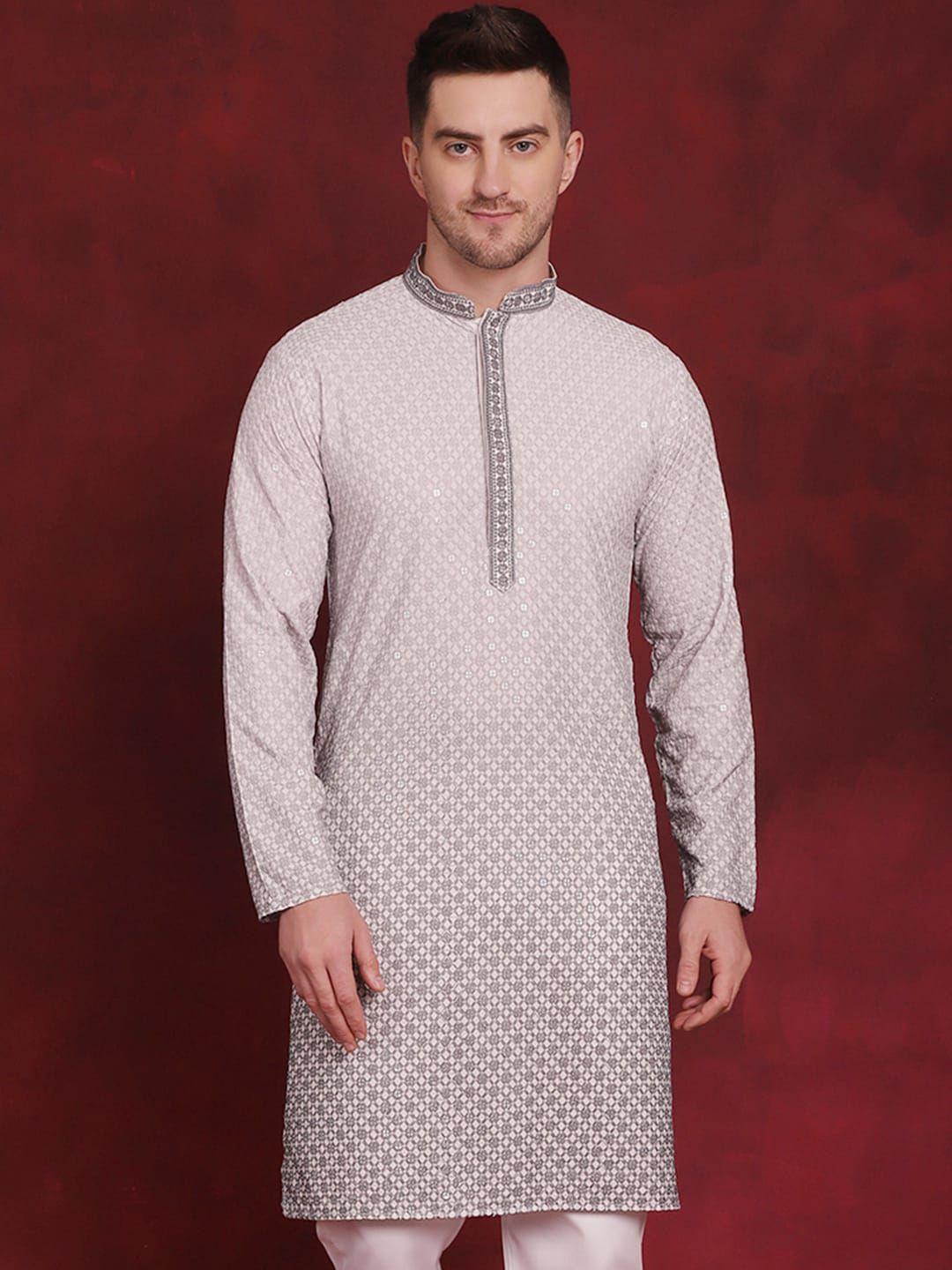 jompers geometric embroidered sequinned kurta