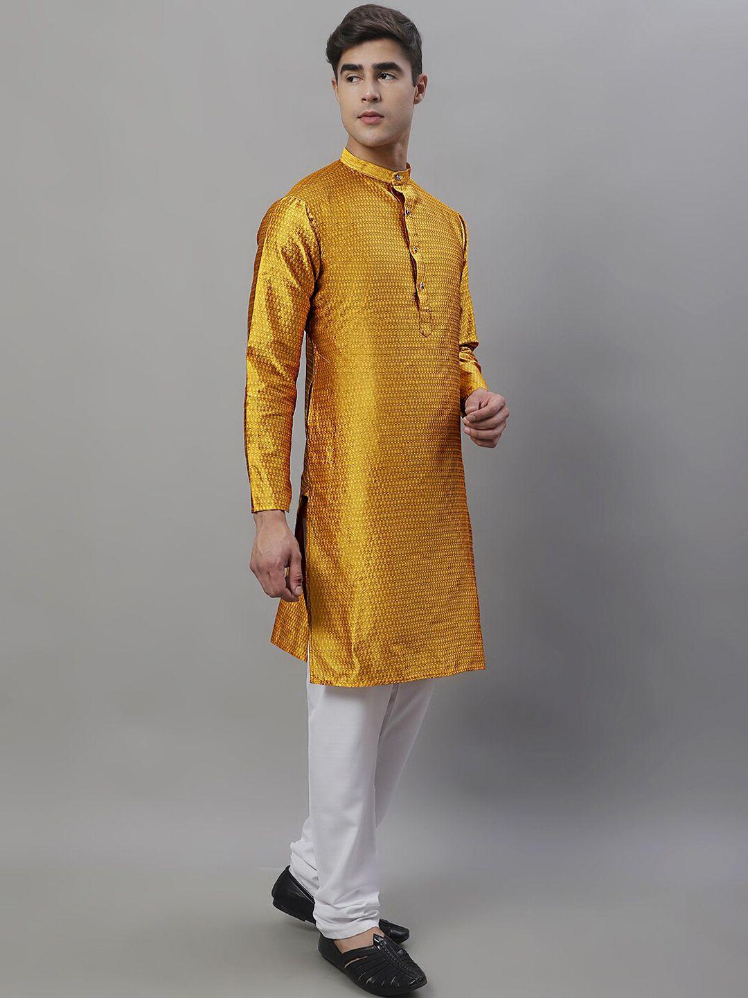jompers geometric woven design pure cotton kurta with churidar