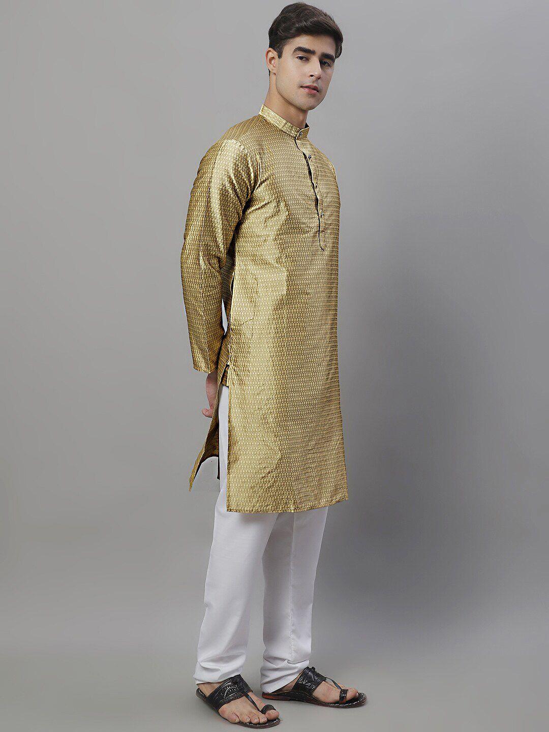 jompers geometric woven design pure cotton kurta with payjama