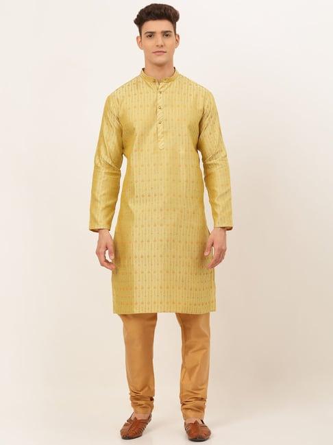 jompers gold regular fit embroidered kurta set