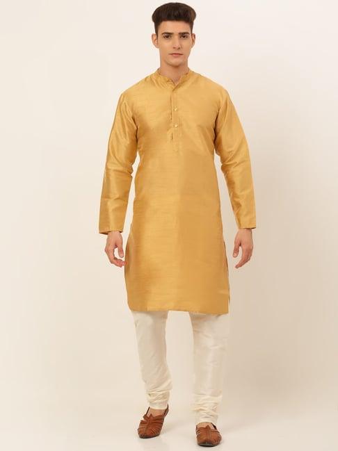 jompers gold regular fit self pattern kurta set