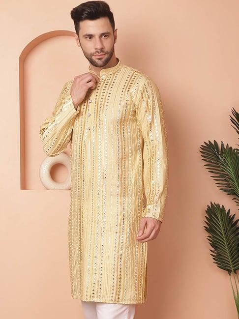 jompers golden regular fit embroidered kurta