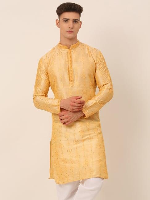 jompers golden regular fit embroidered kurta