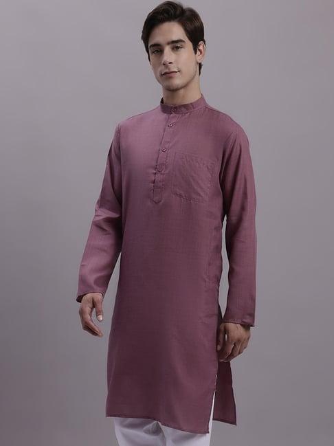 jompers magenta cotton regular fit kurta