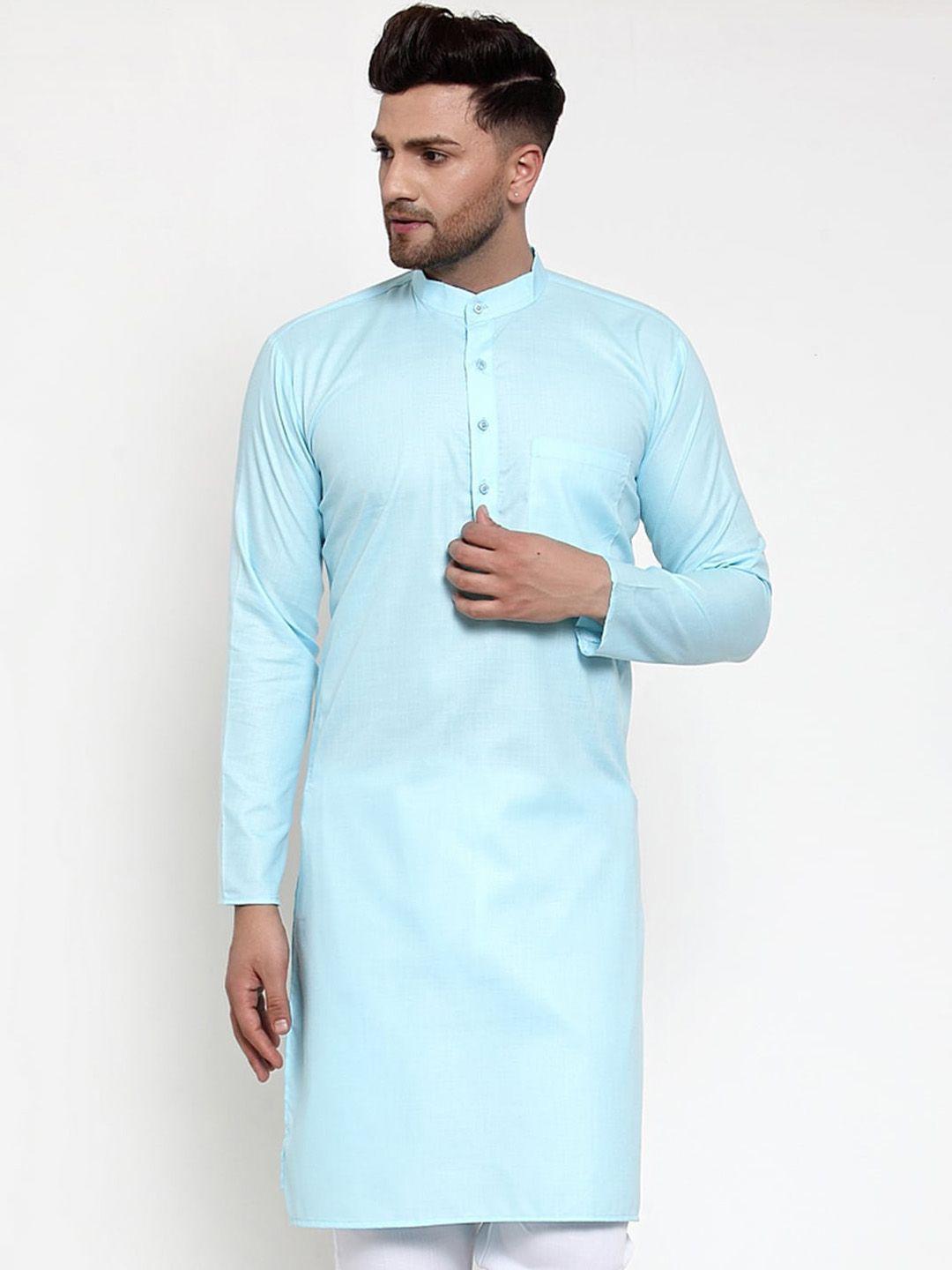 jompers mandarin collar cotton blend straight kurta