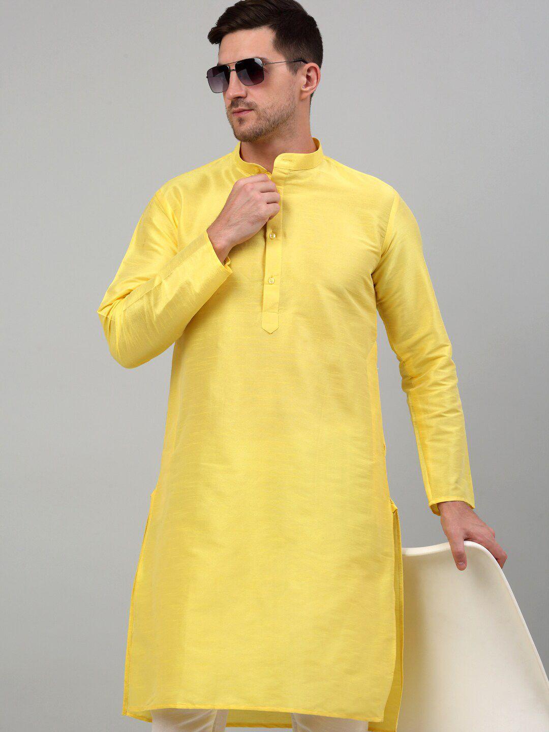 jompers mandarin collar dupion silk kurta