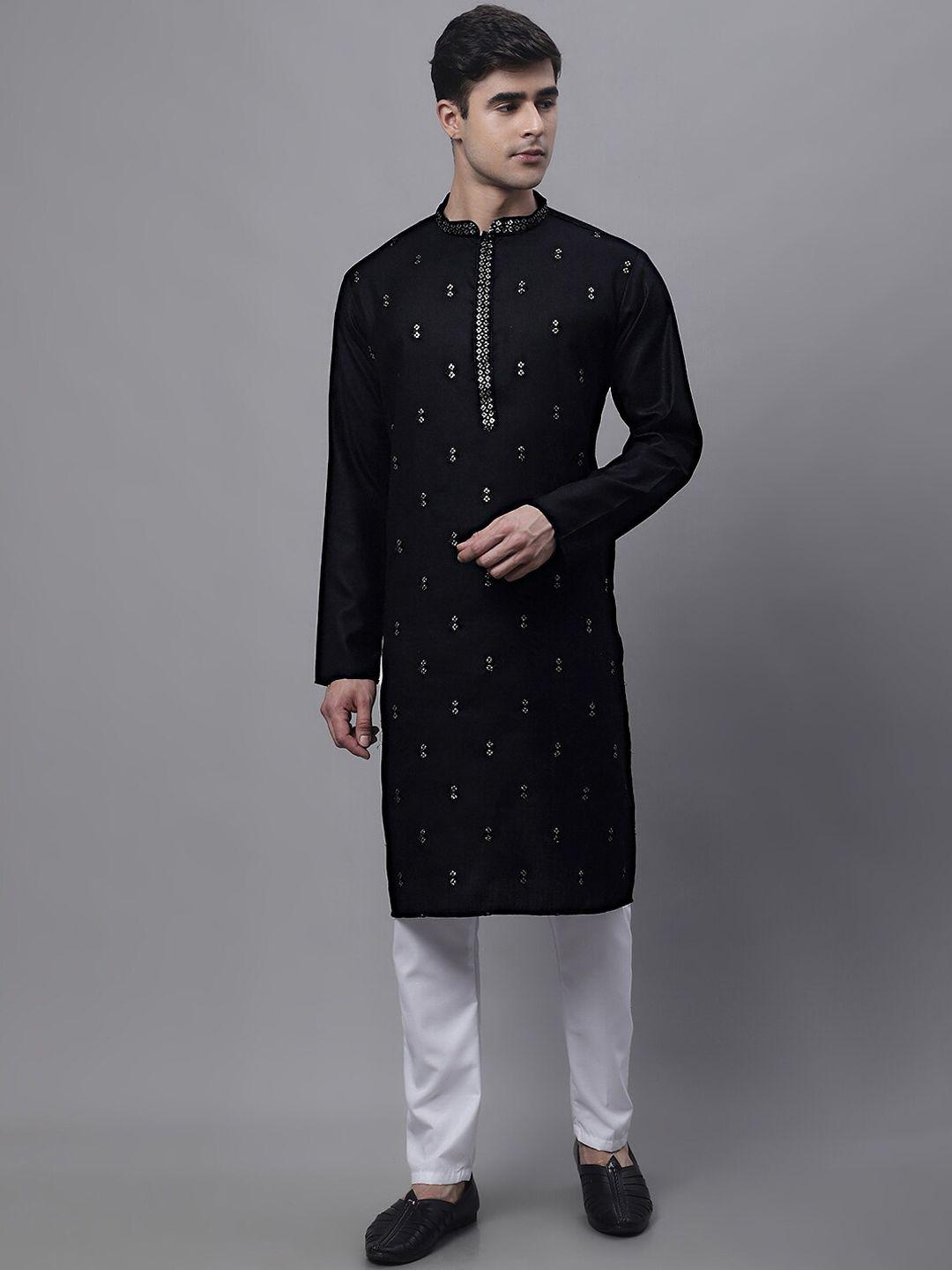 jompers mandarin collar sequined embellished straight kurta