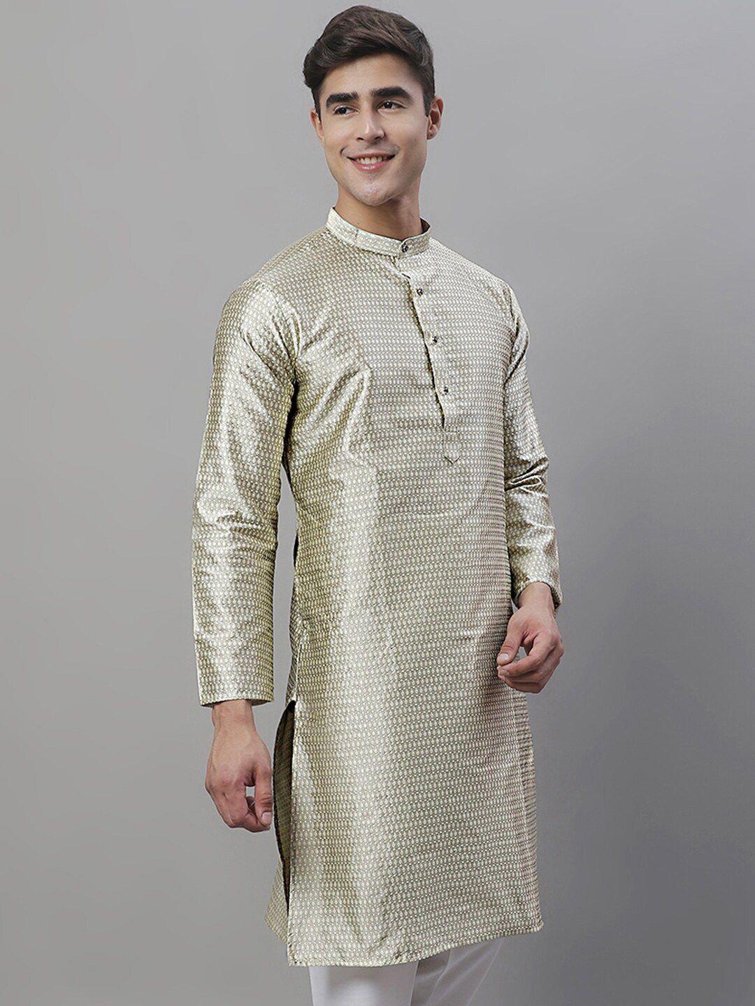 jompers mandarin collar woven design kurta