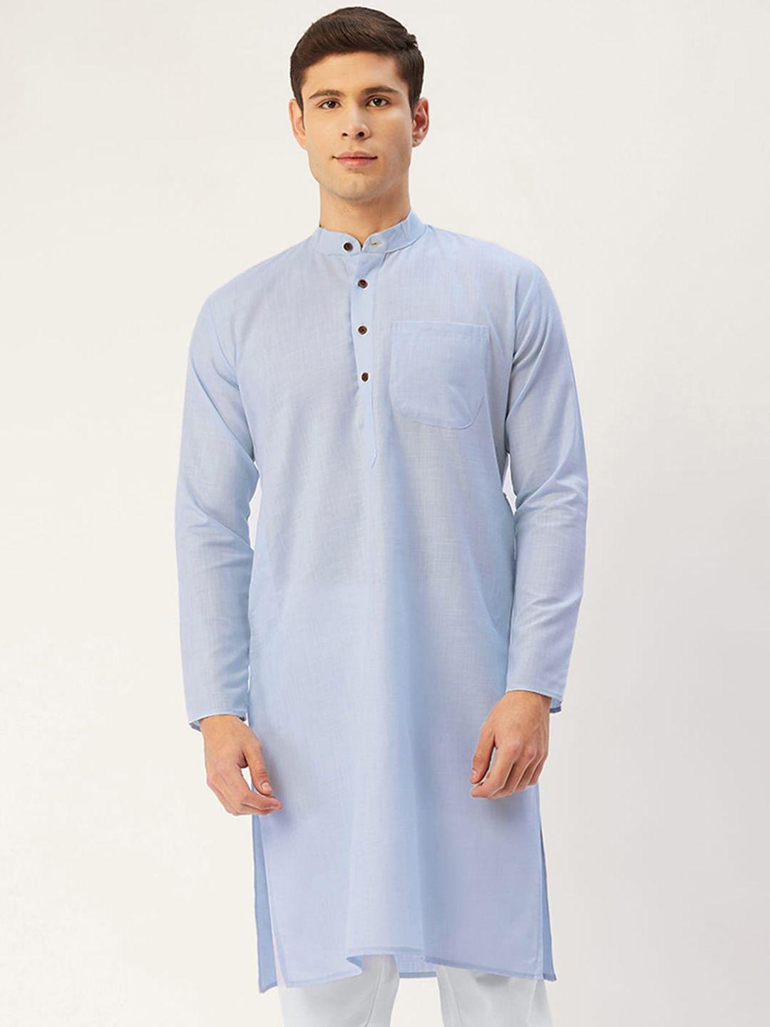 jompers men blue pure cotton kurta